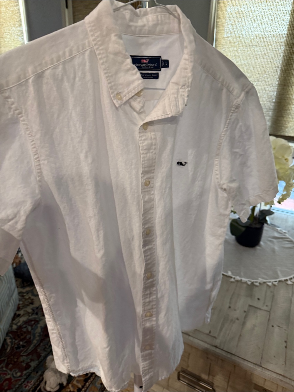 Vineyard Vines Men’s White Short-Sleeve Button-Down Shirt